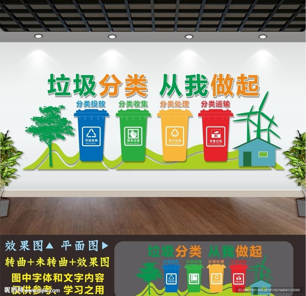 垃圾分類文化墻設計圖 融合廣告設計與公共美育的創(chuàng)新實踐
